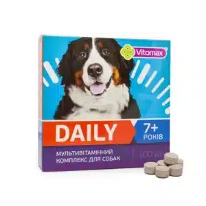 Вітаміни Vitomax Daily 7+ для літніх собак, 100 таб
