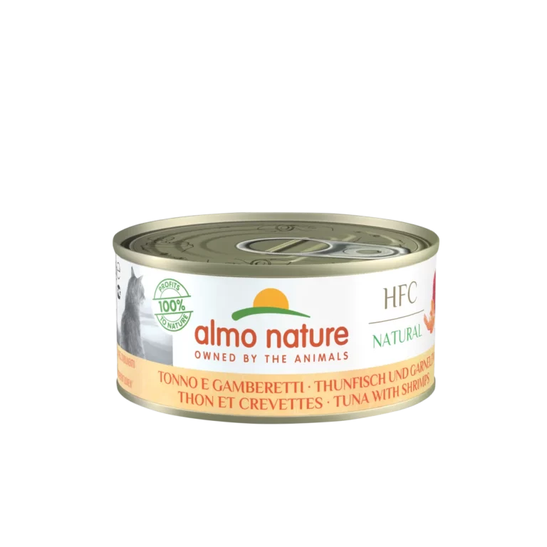 Вологий корм для котів Almo Nature HFC Cat Natural з тунцем і креветками, 150 г