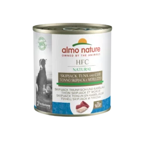 Вологий корм Almo Nature HFC зі смугастим тунцем і тріскою для собак, 290 г