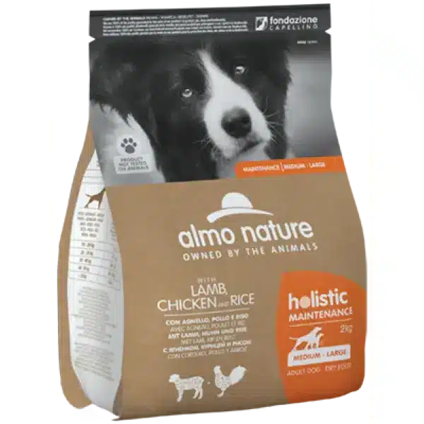 Сухий корм для собак середніх та великих порід Almo Nature Holistic Dog з ягням, куркою і рисом