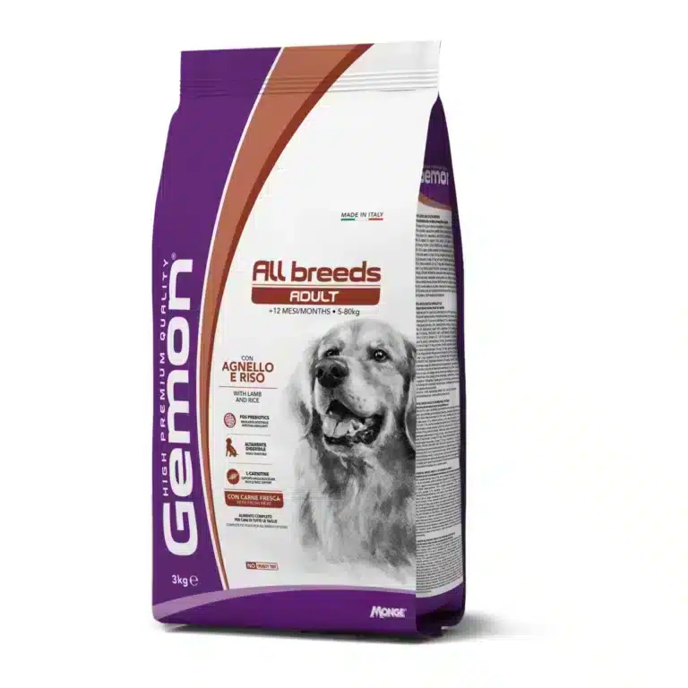Сухий корм для дорослих собак Gemon Dog All Breeds Adult з ягням і рисом, 3 кг
