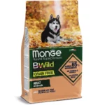 Беззерновой корм для взрослых собак всех пород Monge Dog Bwild Grain Free с лососем