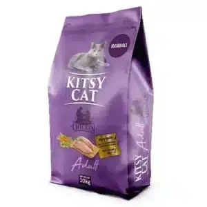 Сухий корм KITSY CAT для виведення шерсті з куркою для котів, 10 кг