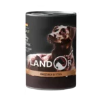 LANDOR Полноценный сбалансированный влажный корм для собак всех пород индейка с уткой 0,4 кг