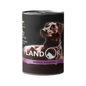 Вологий корм Landor з ягням і індичкою для собак, 400 г