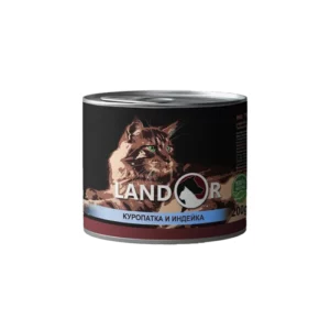 Вологий корм Landor з куріпкою і індичкою для дорослих котів, 200 г