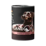 LANDOR Полноценный сбалансированный влажный корм для пожилых собак ягненок с кроликом 0,4 кг
