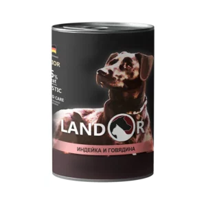 Вологий корм Landor з індичкою та яловичиною для цуценят, 400 г
