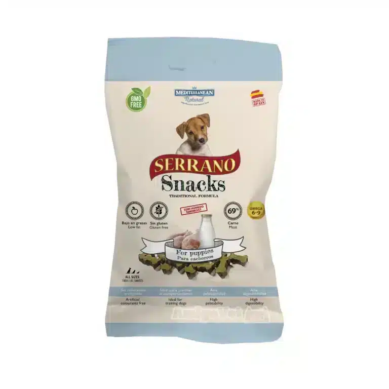 SERRANO Натуральні ласощі для собак 100г, СПЕЦІАЛЬНА ФОРМУЛА ДЛЯ ЦУЦЕНЯТ