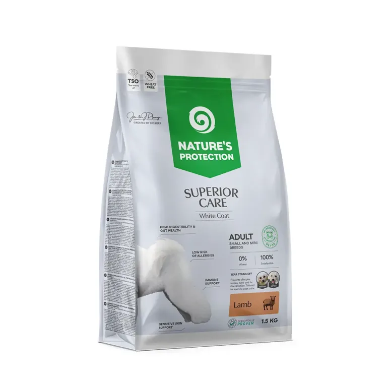 Сухий корм для дорослих собак малих порід Nature's Protection Superior Care White Dogs з ягням
