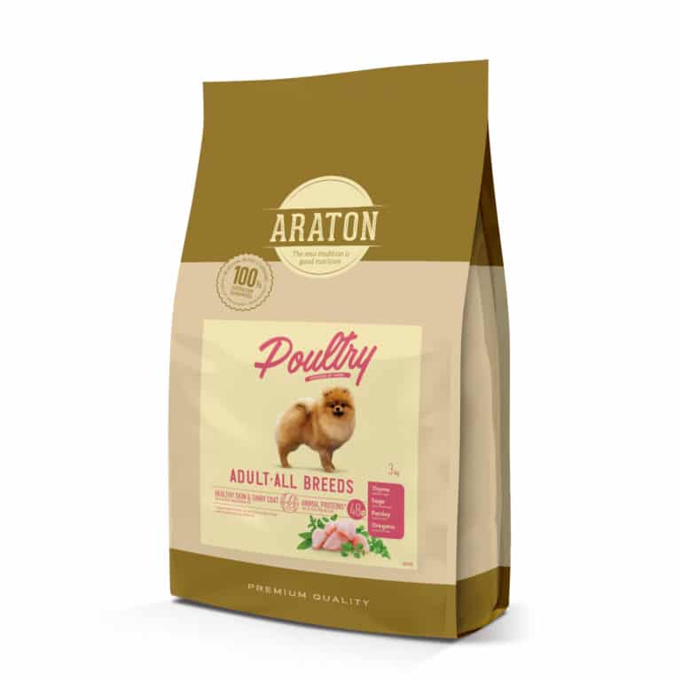 Повнораціонний корм для дорослих собак усіх порід ARATON POULTRY Adult All Breeds з птицею