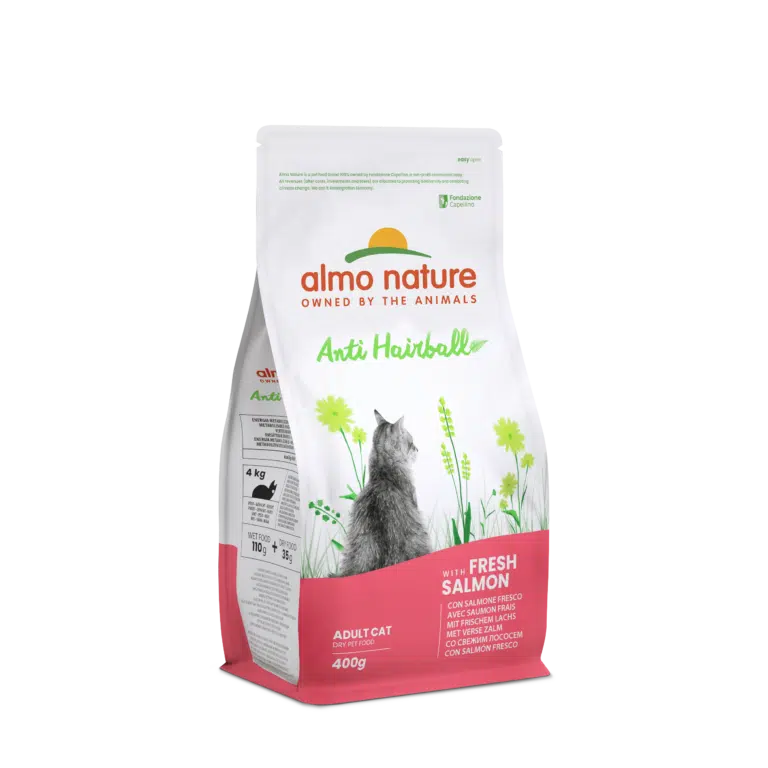 Сухий корм для дорослих котів Almo Nature Holistic Cat для виведення шерсті зі свіжим лососем