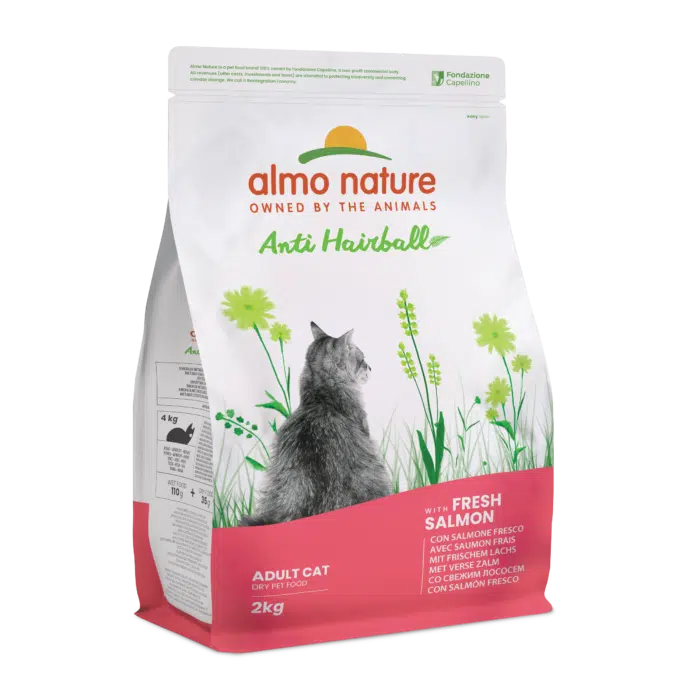 Сухий корм для дорослих котів Almo Nature Holistic Cat для виведення шерсті зі свіжим лососем