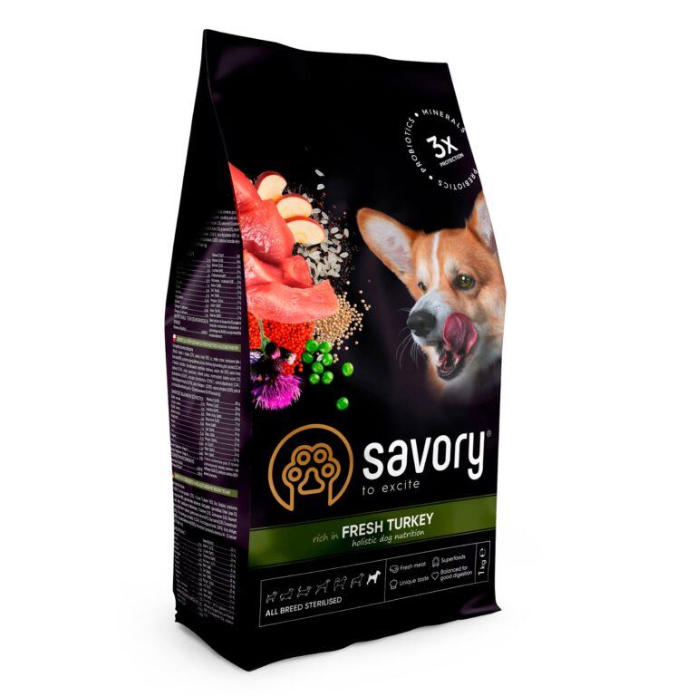 Сухий корм Savory для стерилізованих собак з індичкою