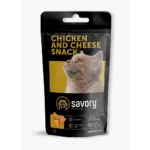 Ласощі для заохочення котів Savory Snack Chicken and Cheese, подушечки з куркою та сиром, 60 г