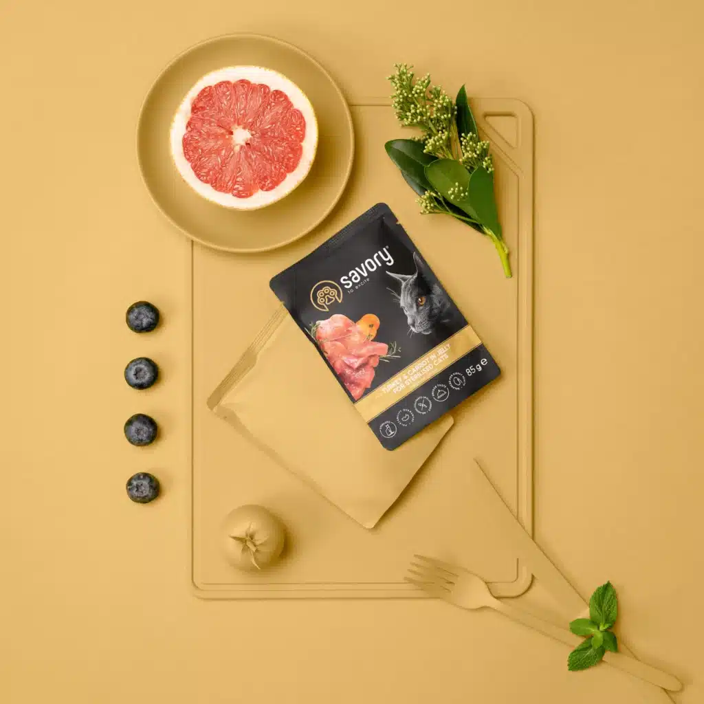 Пауч Savory для стерилізованих котів, індичка з морквою в желе, 85 г 1 20109 2 amigovet
