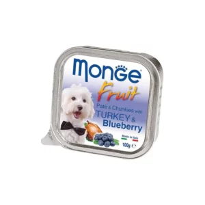 Вологий корм для собак Monge Dog Fruit з індичкою і чорницею, 100 г