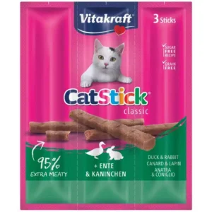Ласощі Vitakraft м'ясні палички з качкою і кроликом для котів, 3 шт по 6 г