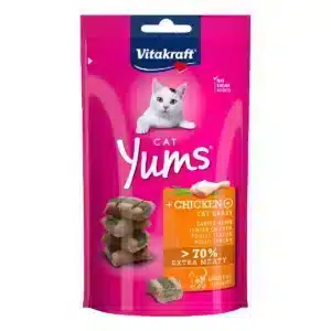 Ласощі Vitakraft Yums з куркою і котячою м'ятою для котів, 40 г