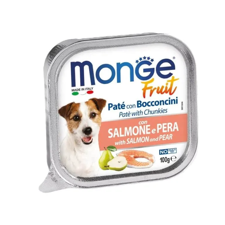 Вологий корм для собак Monge Dog Fruit з лососем і грушею, 100 г