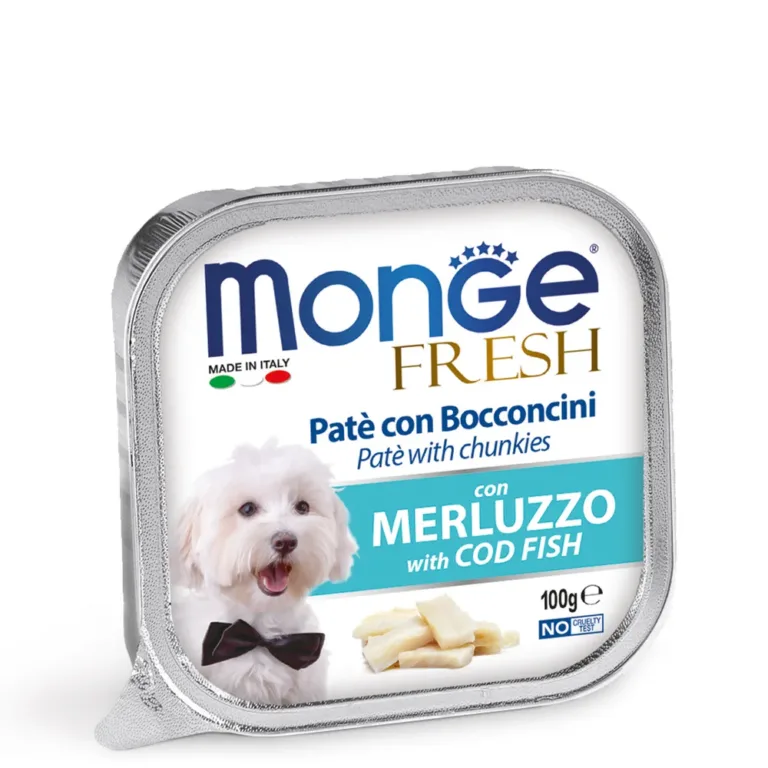 Вологий корм для собак Monge Dog Fresh з тріскою, 100 г