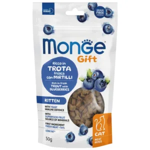 Ласощі Monge Gift Cat Kitten з фореллю та чорницею для кошенят