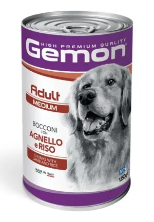 Вологий корм Gemon Medium Adult для дорослих собак з ягням і рисом, 1.25 кг