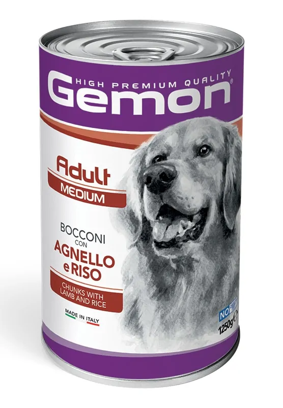 Вологий корм Gemon Medium Adult для дорослих собак з ягням і рисом, 1.25 кг