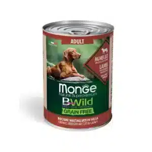 Вологий корм Monge BWILD для собак з ягням, 400 г