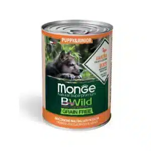 Вологий корм для цуценят Monge Dog Bwild Puppy & Junior беззерновий з качкою, гарбузом і цукіні, 400 г