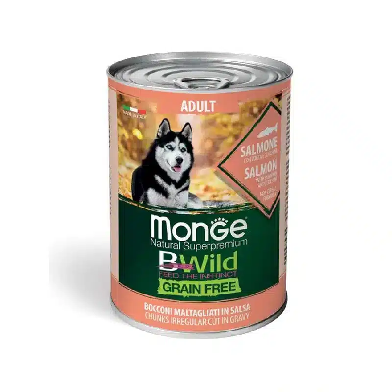 Вологий корм Monge для собак з лососем
