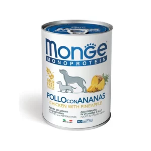 Вологий корм для собак Monge Fruit Monoprotein з куркою і ананасом, 400 г