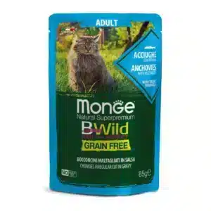 Вологий корм для котів Monge Cat Bwild беззерновий з анчоусом і овочами