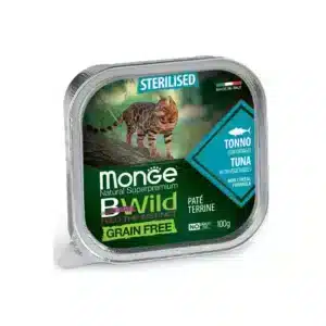 Вологий корм Monge BWILD Grain Free Sterilised з тунцем та овочами для стерил. котів