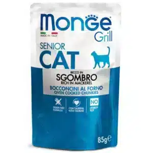 Вологий корм Monge Grill для літніх котів зі скумбрією