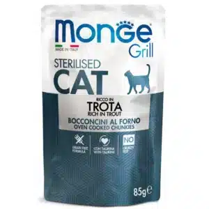 Вологий корм для стерилізованих котів Monge Cat Grill Sterilised з фореллю