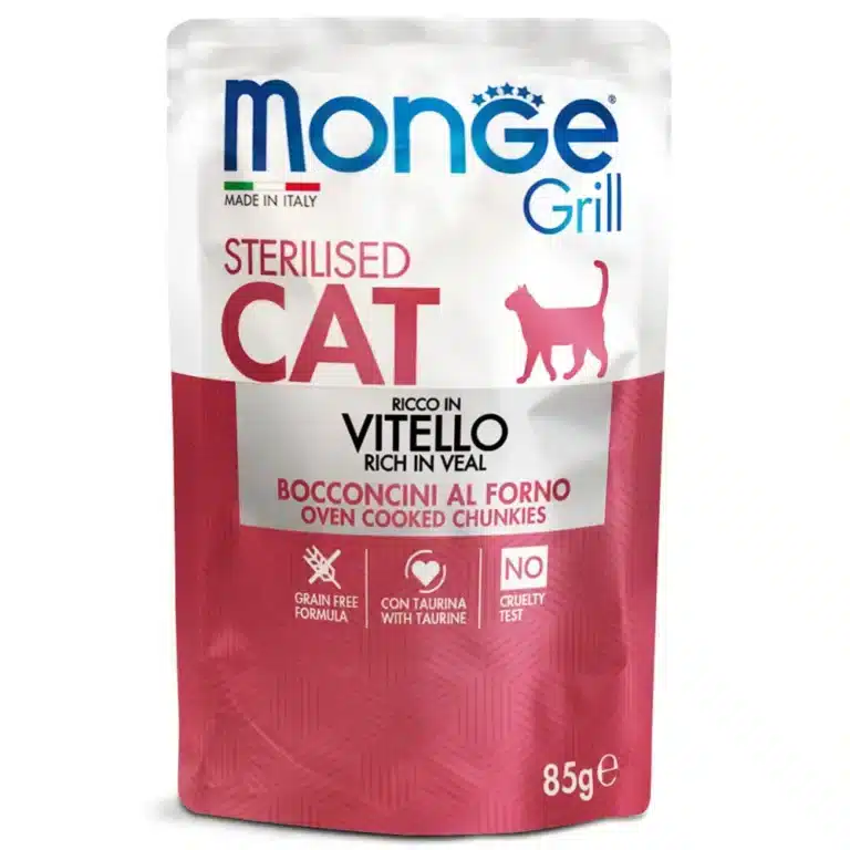 Вологий корм для стерилізованих котів Monge Cat Grill з телятиною