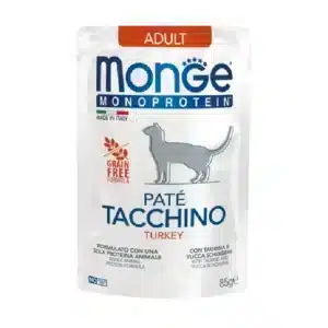 Вологий корм Monge Cat Monoprotein Adult з індичкою для дорослих котів, 85 г