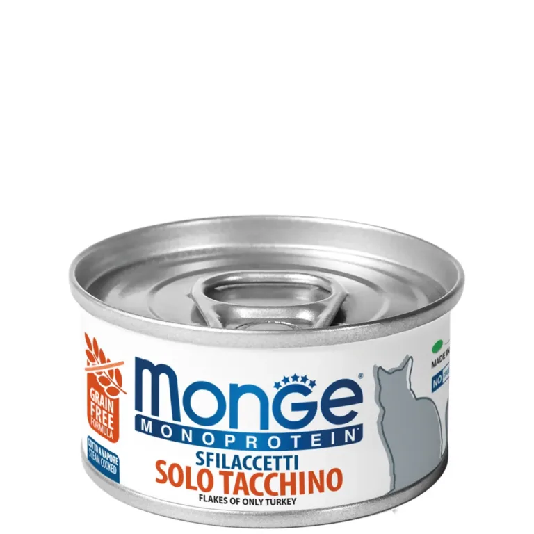 Вологий корм для котів Monge Cat Monoprotein м'ясні пластівці монопротеїновий з індичкою
