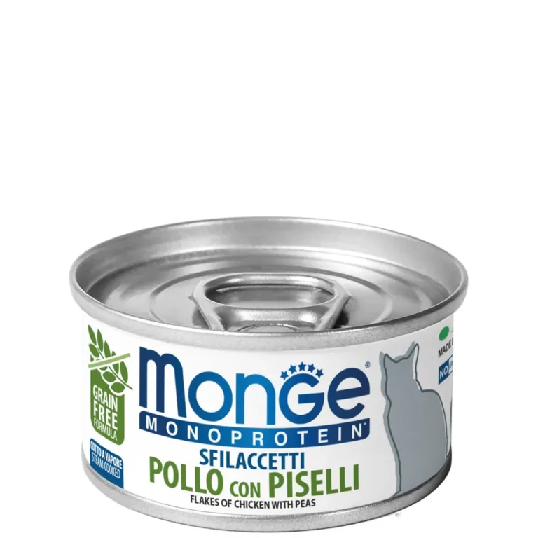 Вологий корм Monge Monoprotein для котів з куркою і горошком