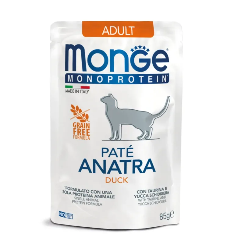 Вологий корм Monge Cat Monoprotein з качкою для дорослих котів, 85 г