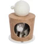 Дряпка для котів Trixie Будинок з кулею МДФ/джут/плюш сіро-коричневий, 36*50 см