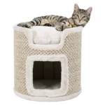Когтеточка для кошек Trixie Башня Ria сизаль/плюш/флис светло-серый/натуральный, 37*37 см