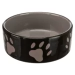Миска Trixie для собак коричневая с лапками керамическая 1,4л d=20см