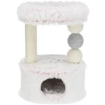 Когтеточка для кошек Trixie Harvey джут/плюш/флис бело-розовый, 54*40*73 см