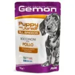 Вологий корм для цуценят Gemon Puppy & Junior шматочки з куркою, 100 г