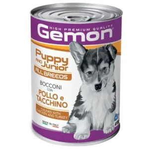 Вологий корм Gemon Dog Puppy & Junior з куркою та індичкою для цуценят, 415 г