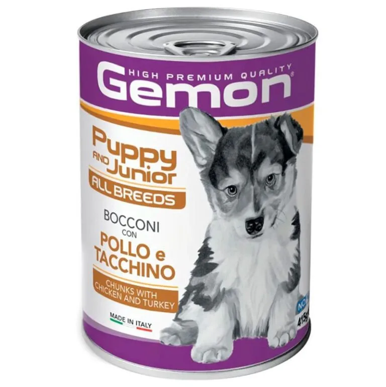 Вологий корм Gemon Dog Puppy & Junior з куркою та індичкою для цуценят, 415 г