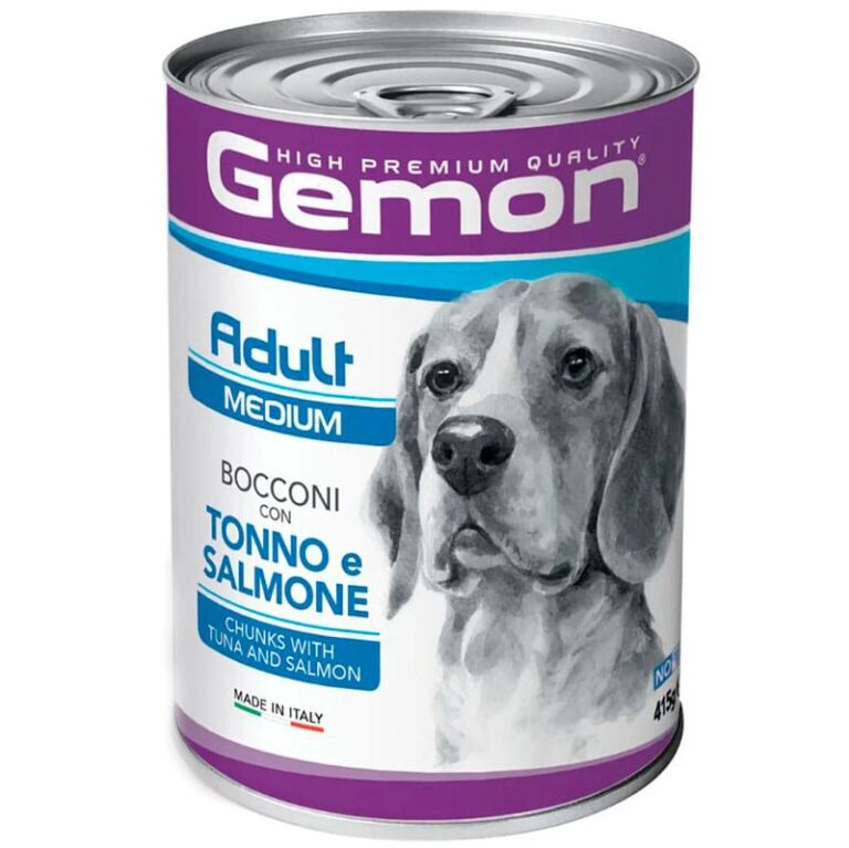 Вологий корм для собак середніх порід GEMON DOG WET Medium Adult  шматочки з тунцем та лососем, 415г