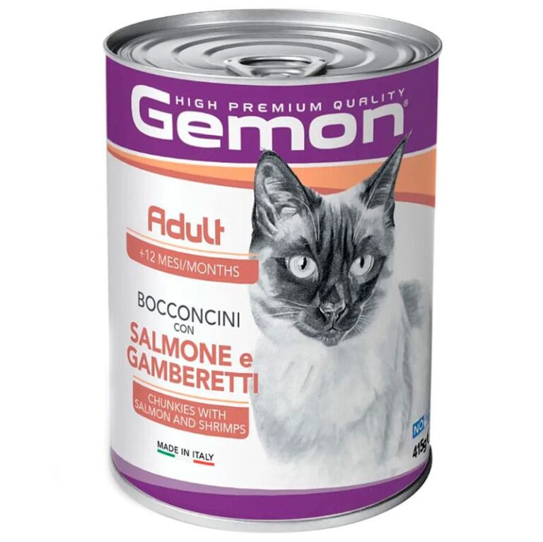 Вологий корм для котів GEMON CAT WET Adult лосось з креветками 415г